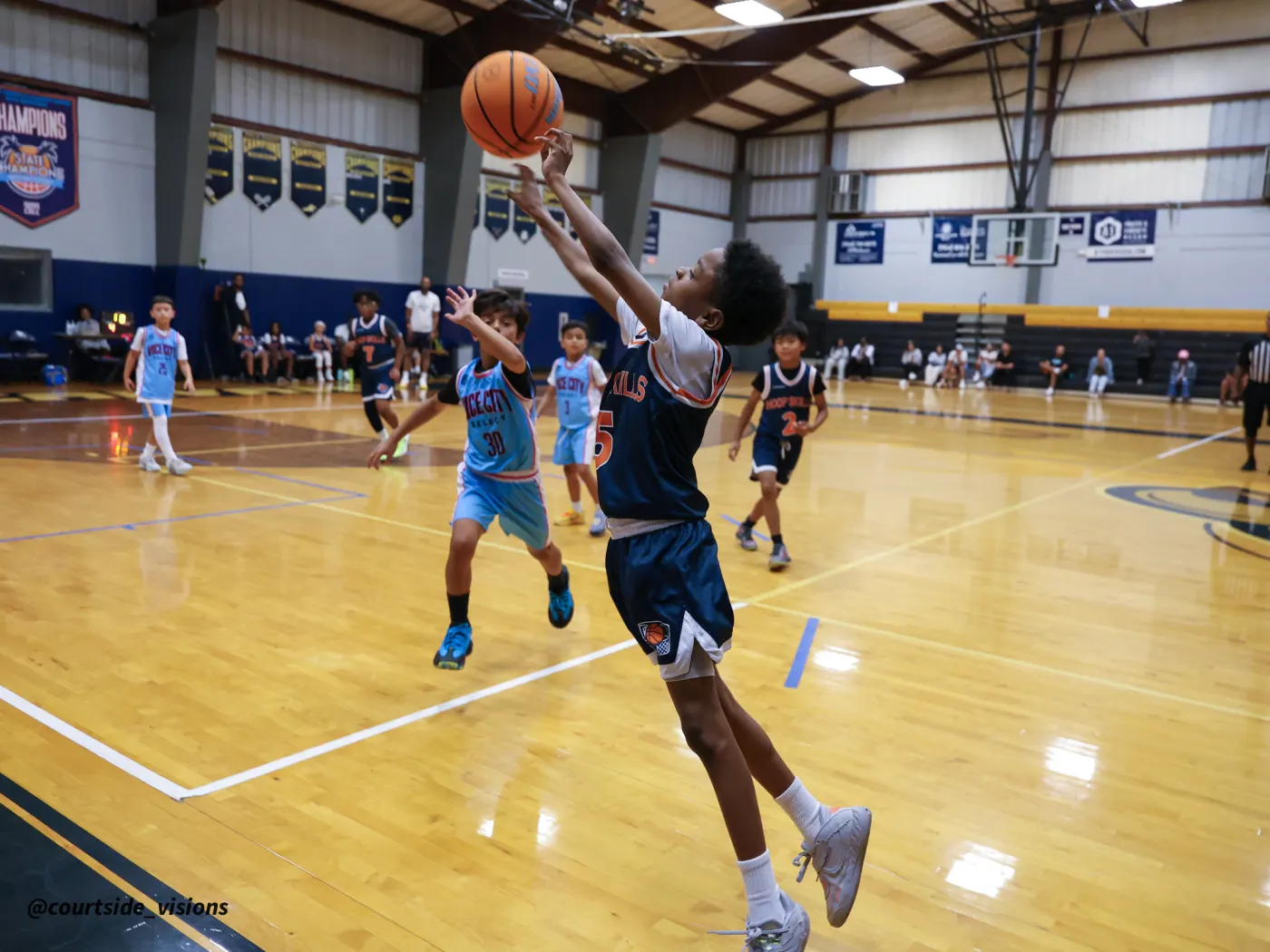 Athletes battle for position